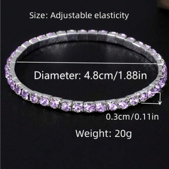 Glamorous Purple Rhinestone Bracelets - Picture 4 of 4
